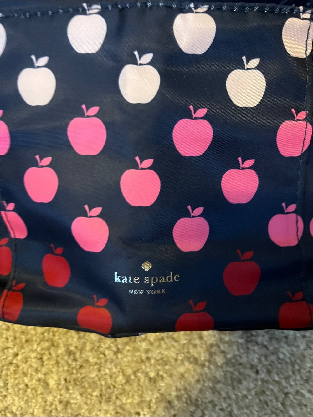 kate spade Navy Apple-Print Lunch Tote - Picture 3 of 3
